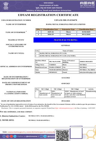 Udyam Certificate